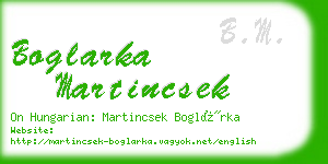 boglarka martincsek business card